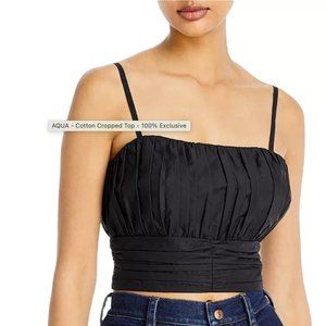 Black cotton bustier, Aqua for Bloomingdales